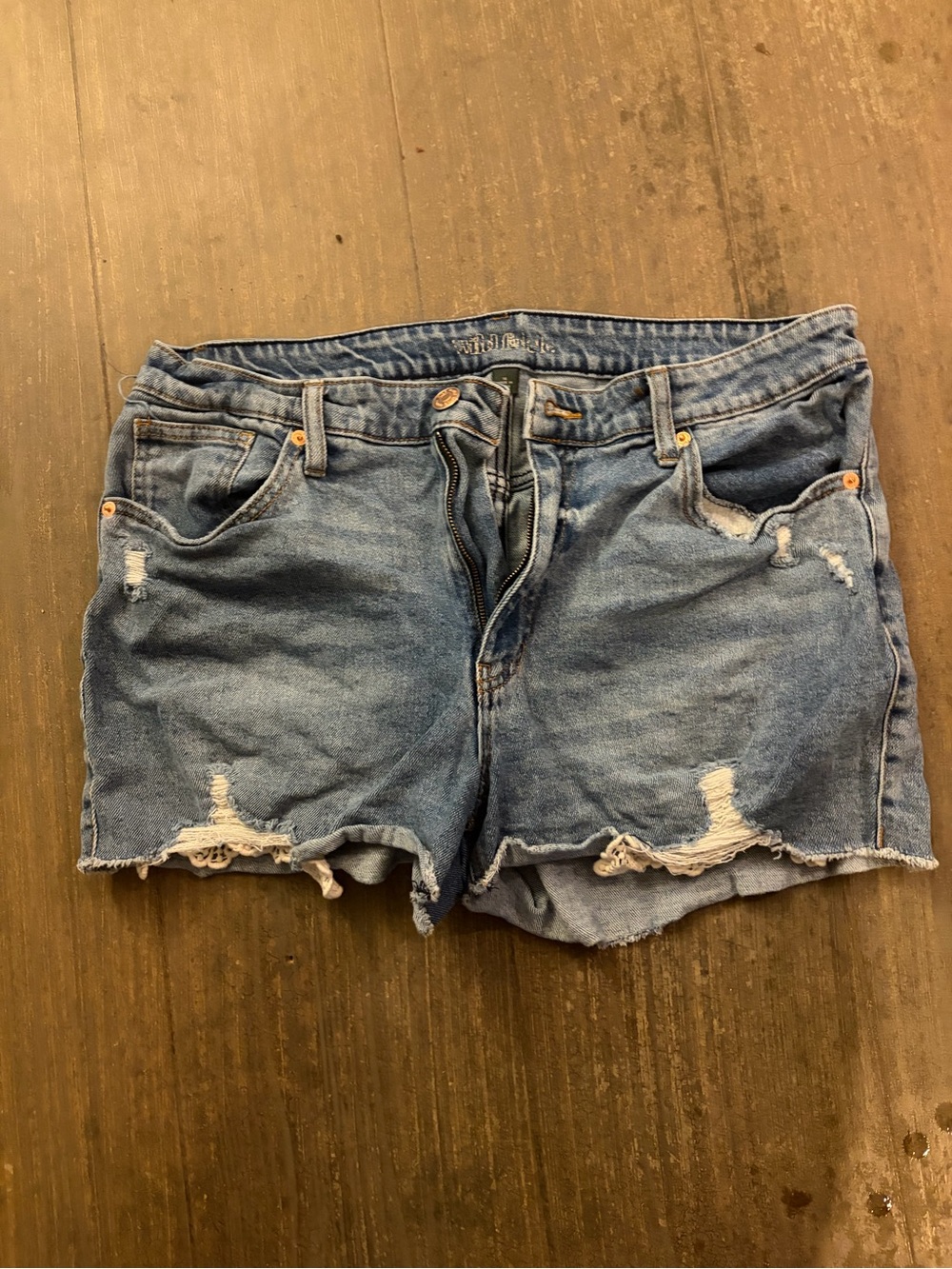 wild fable Distressed Light Blue Denim Shorts